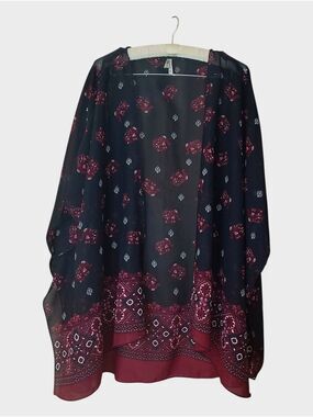 Live & Truth Lightweight Open Coverup Cardigan Boho 2X